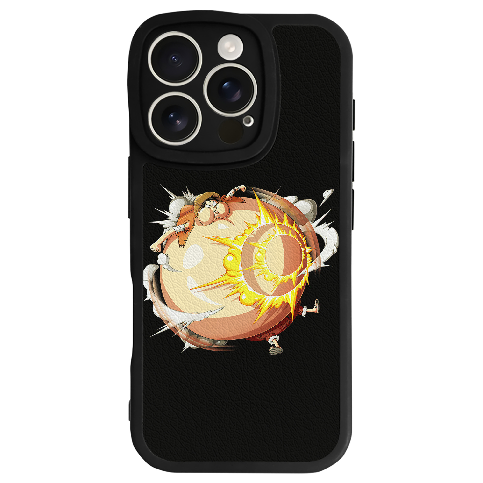 （画像用） ワンピース モンキー・D・ルフィ ONE PIECE Monkey D. Luffy 【iPhone 16シリーズ対応】シリコンスマホケース（レザー調） 材質：シリコン